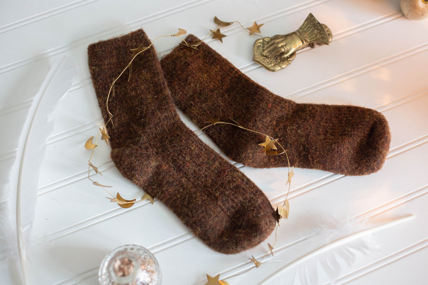 Cashmere Wool Sock Dark Brown