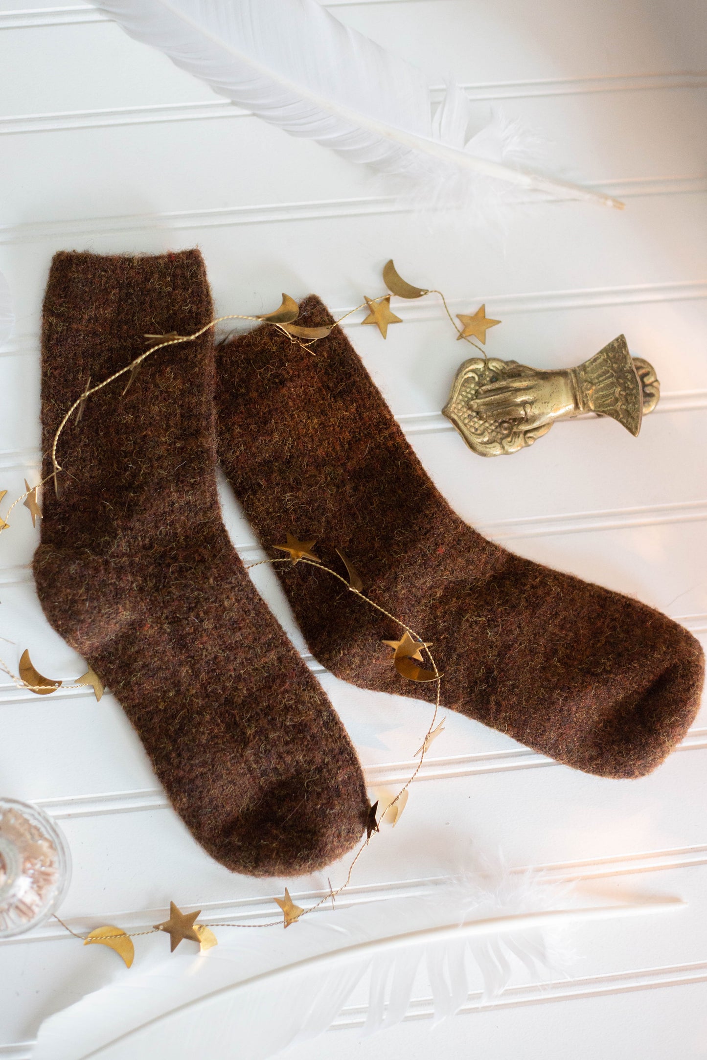 Cashmere Wool Sock Dark Brown