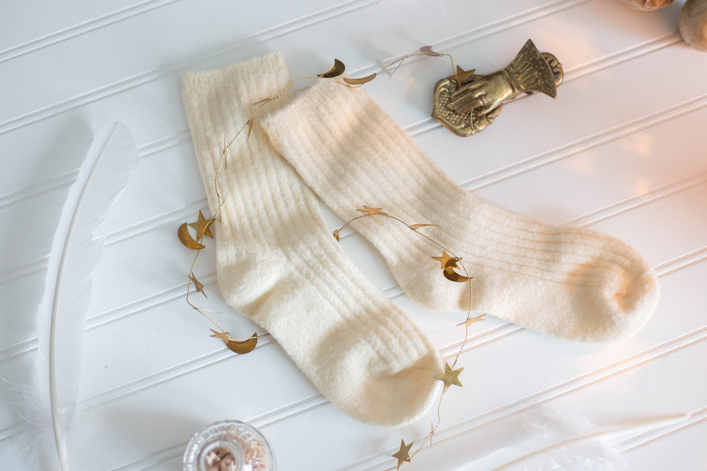 Cashmere Wool Sock Ivory