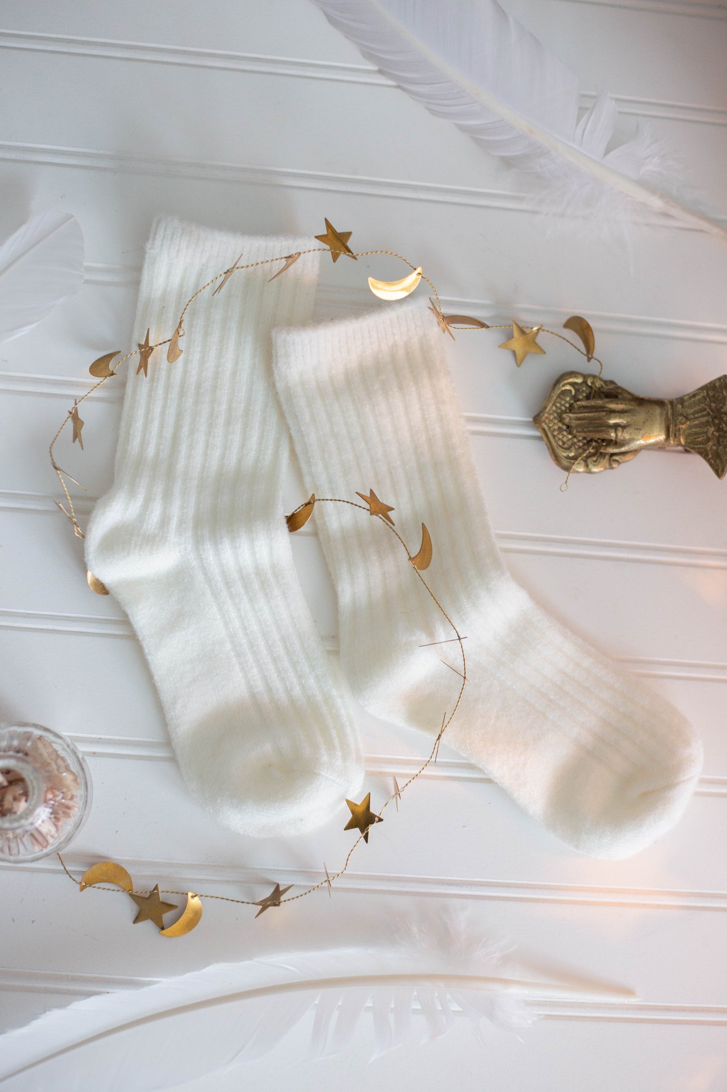 Cashmere Wool Sock White